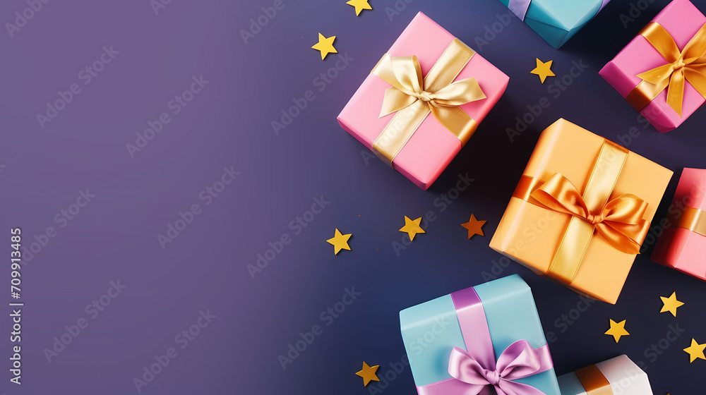Gift box background with copy space for Christmas gifts, holidays or birthdays Gift box background with copy space for Christmas gifts, holidays or birthdays
