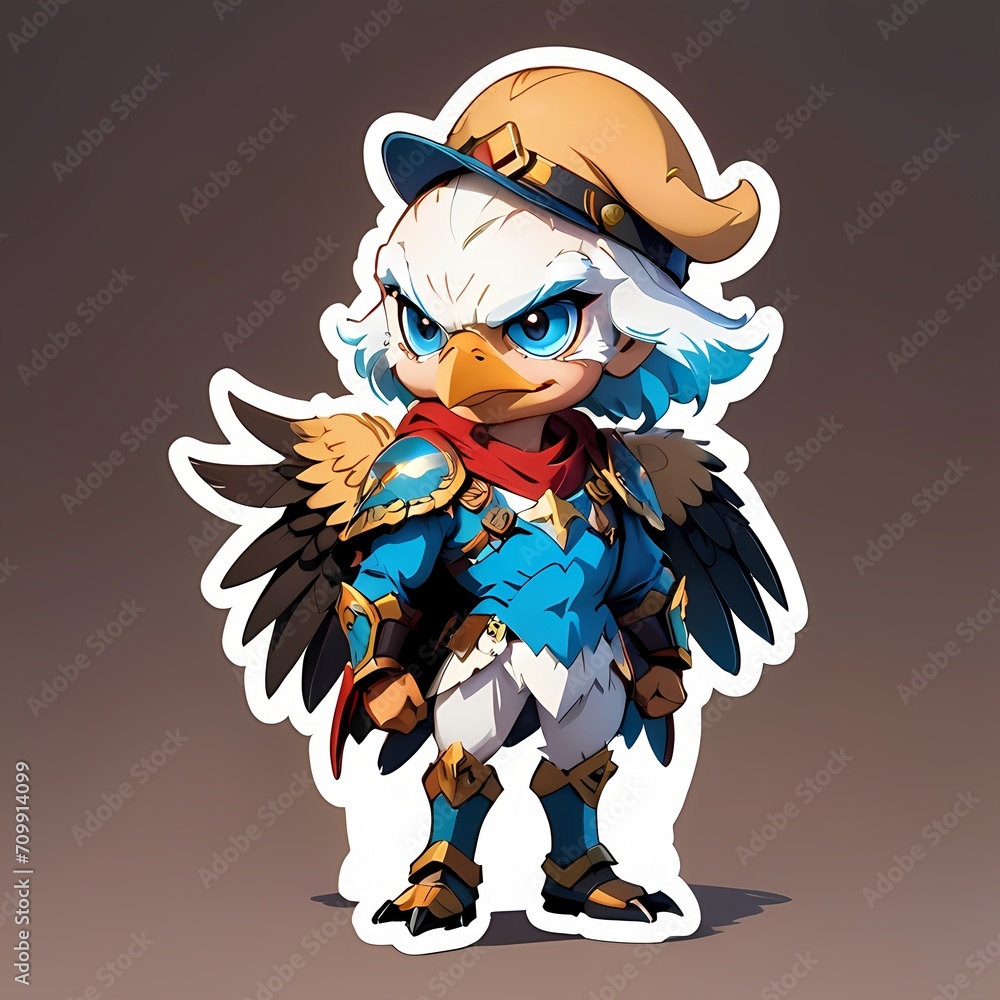 An eagle knight used for sticker An eagle knight used for sticker