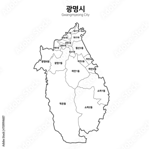 대한민국 광명시 지도