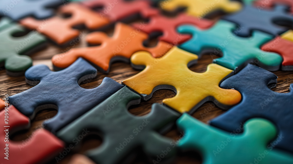 Colorful jigsaw puzzle pieces interlocking. Colorful jigsaw puzzle pieces interlocking.