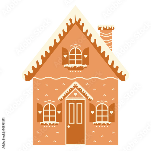 Christmas gingerbread house. Vector illustration.