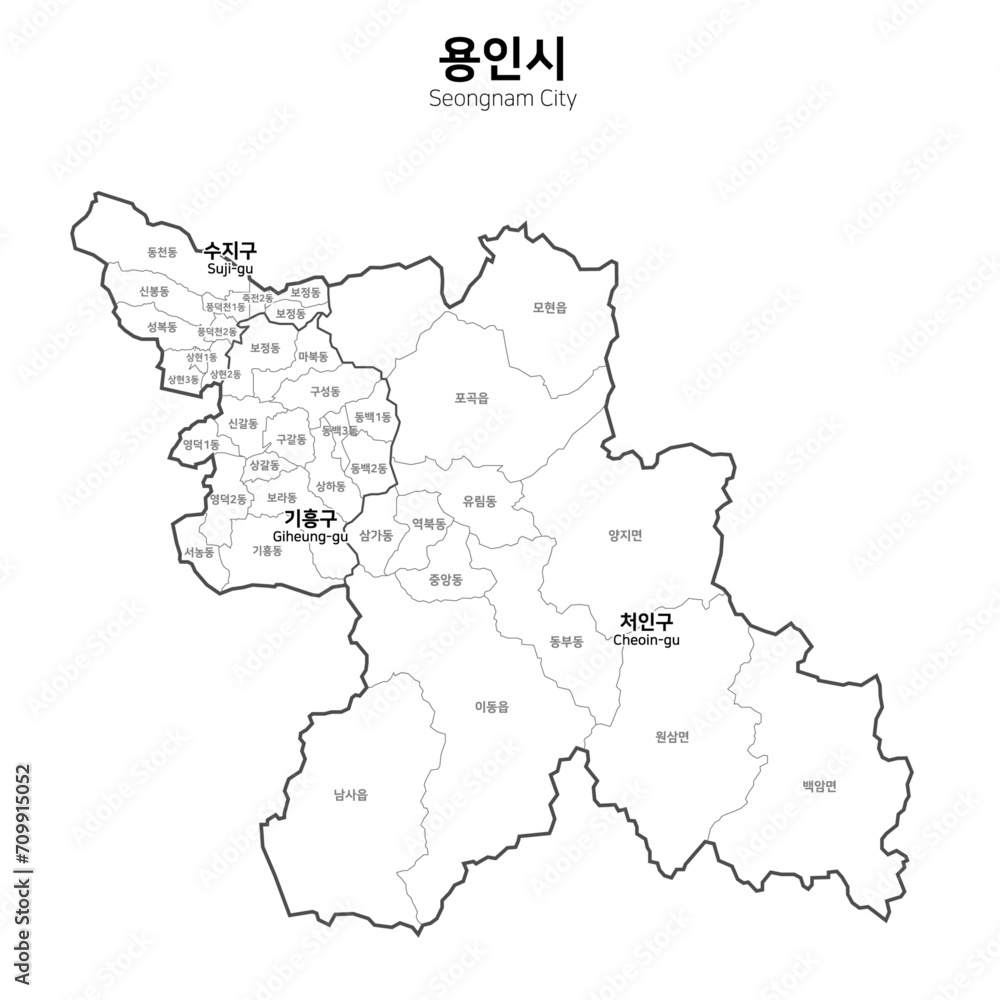 대한민국 용인시 지도