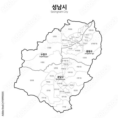 대한민국 성남시 지도