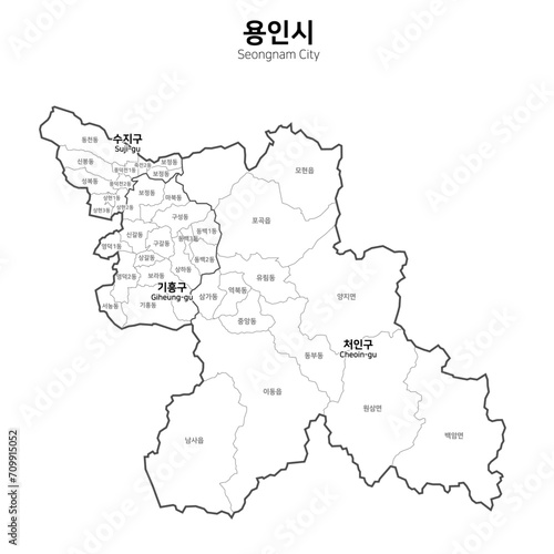 대한민국 용인시 지도