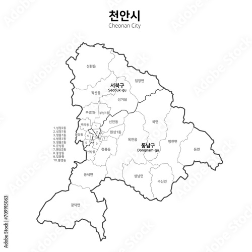 대한민국 천안시 지도