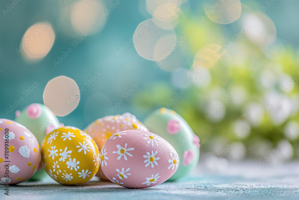 Easter colourful eggs, Easter banner