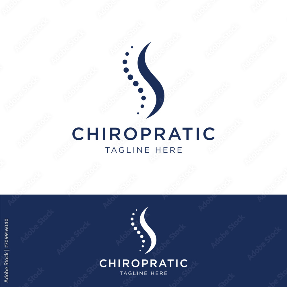 Obraz premium Chiropractic spine logo template design.Logo for nursing, massage, business and medicine.