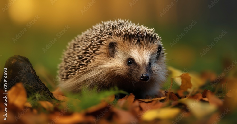 A Close-Up Encounter with a Nocturnal Hedgehog in Its Natural Habitat A Close-Up Encounter with a Nocturnal Hedgehog in Its Natural Habitat