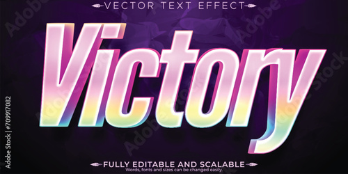Victory text effect, editable win and game customizable font style