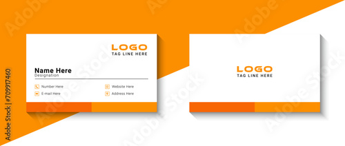 Modern and simple business card design Clean professional business card template Visiting card for business and personal use Vector illustration design 