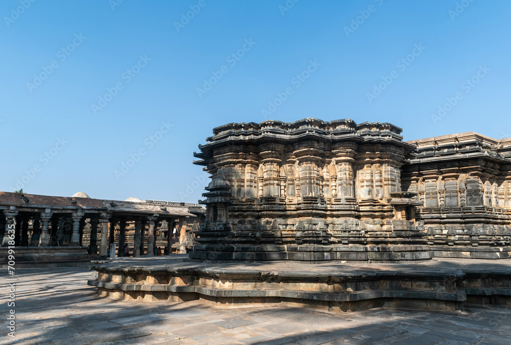 The ancient Hoysala era Chennakeshava temple in the town of Belur in Karnataka.