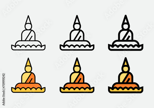 buddha statue filled outline and line icon