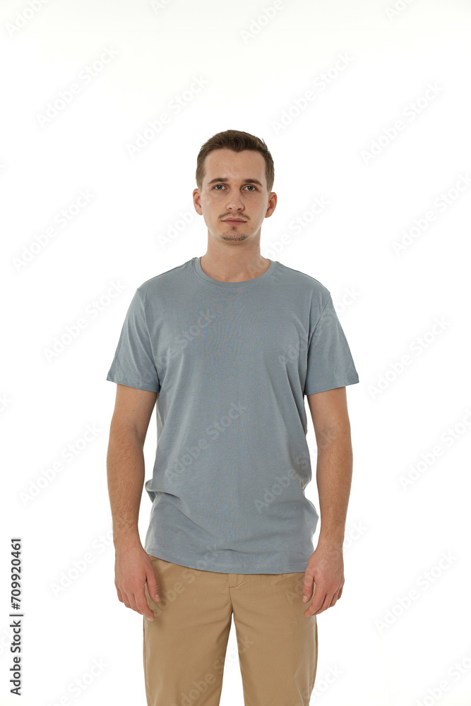 handsome young calm man on white background handsome young calm man on white background