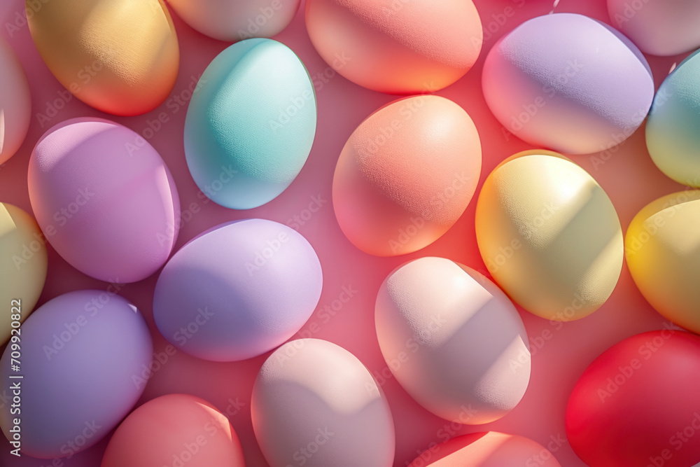 Pastel Easter eggs background 