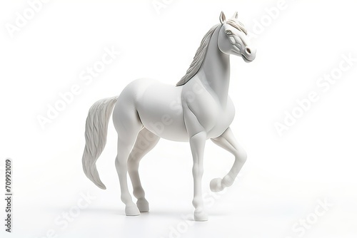 3d horse molded from plasticine on a white background. plasticine  sculpture of an animal. Modeling. Clay