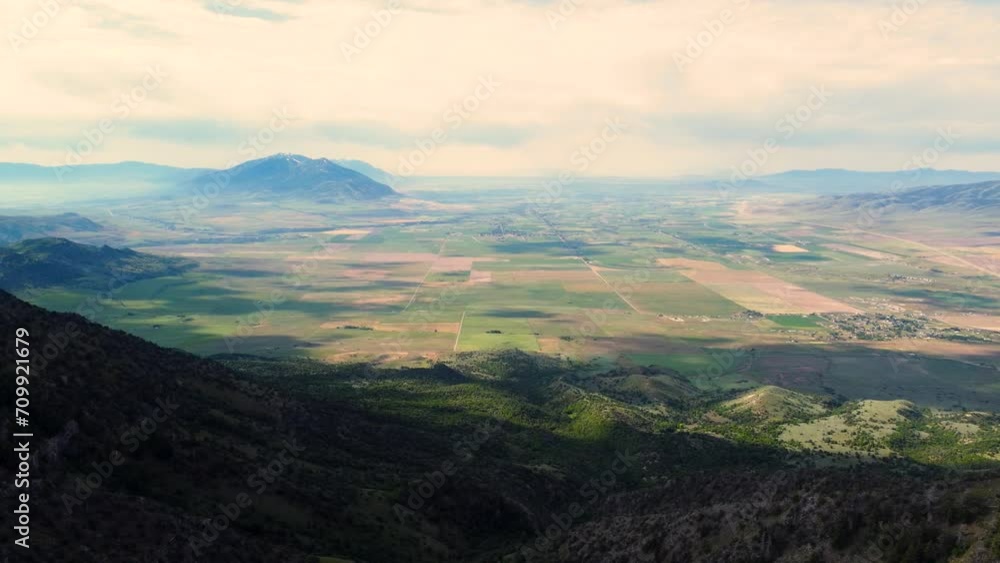 Gunsight Peak Mountain range in Plymouth, Utah overlooking vast Cache Valley Gunsight Peak Mountain range in Plymouth, Utah overlooking vast Cache Valley