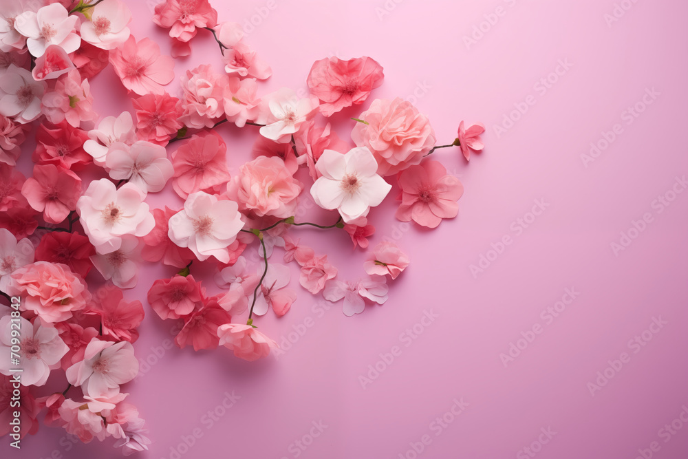 Beautiful flowers on pink background. A card for Easter, Women's Day, Mother's Day, Valentine's Day. Beautiful flowers on pink background. A card for Easter, Women's Day, Mother's Day, Valentine's Day.