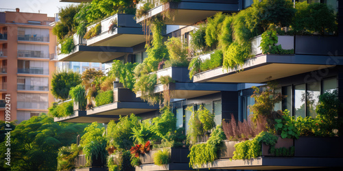 Verdant balconies cascade down a high-rise, blending architecture with nature © Putra