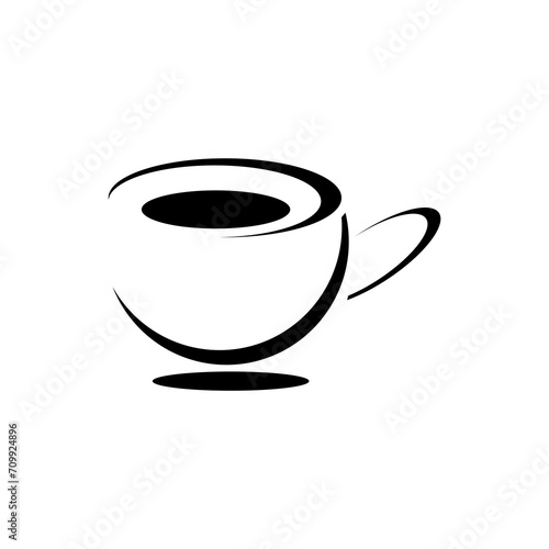 Coffee cup icon illustration on white background.