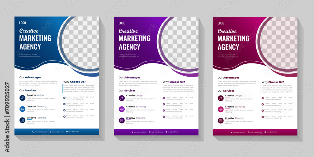 Naklejka premium Business brochure flyer design a4 template, creative colorful business flyer template design