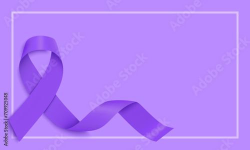 The purple ribbon is a symbol of general awareness about cancer, lupus, drug overdose, domestic violence, Alzheimer's disease and Hodgkin's disease.A place for the text photo