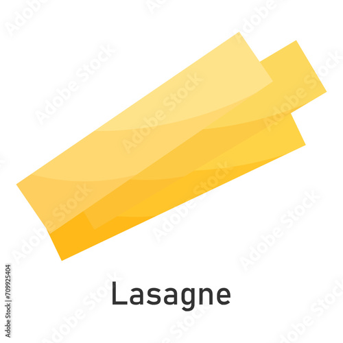 Lasagne pasta. Restaurant pasta. For menu design, packaging. Vector illustration.
