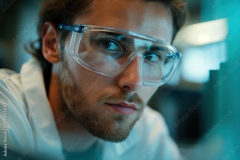 Dedicated Male Scientist Studying Specimens in Laboratory Dedicated Male Scientist Studying Specimens in Laboratory