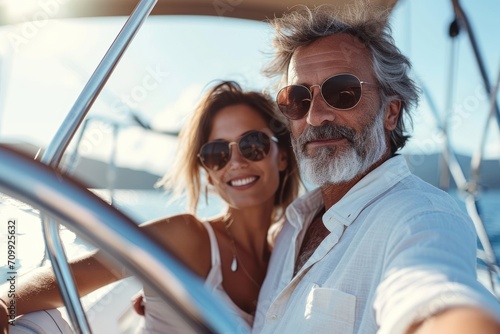 Happy mature couple on yacht © Tisha