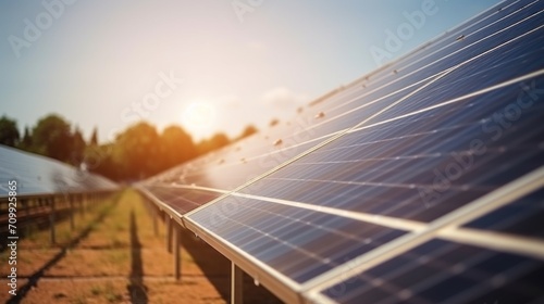 Close-up of solar cell, installing solar cell farm power plant eco technology. Solar cell panels in a photovoltaic power plant. Concept work of sustainable resources hands worker installing solar cell photo