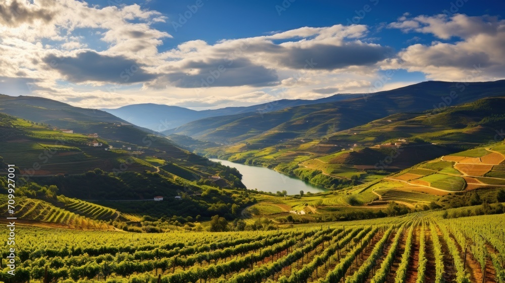 Douro Valley. Vineyards and landscape near Pinhao town, Portugal.



