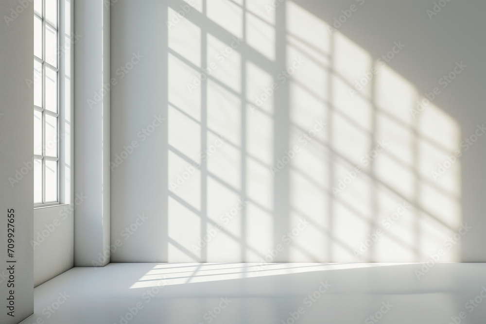 Empty room with Windows Shadows | White walls | Grey shadows | Natural Lighting Empty room with Windows Shadows | White walls | Grey shadows | Natural Lighting