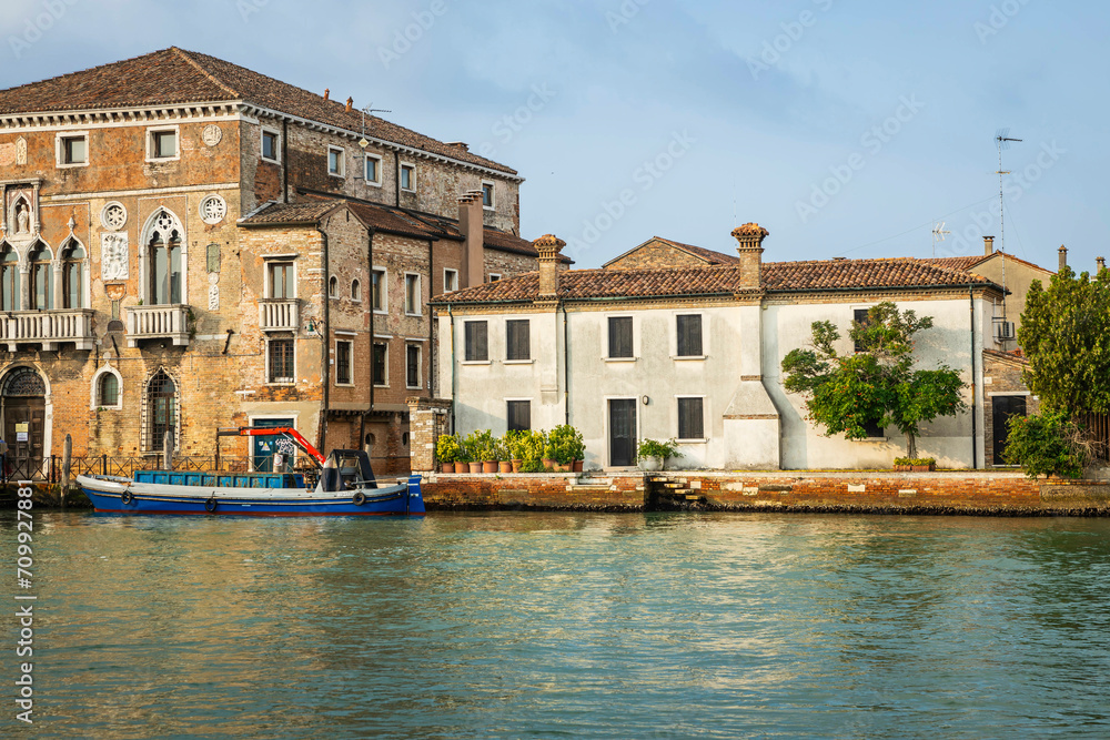Buildings along the canal of Murano, Italy