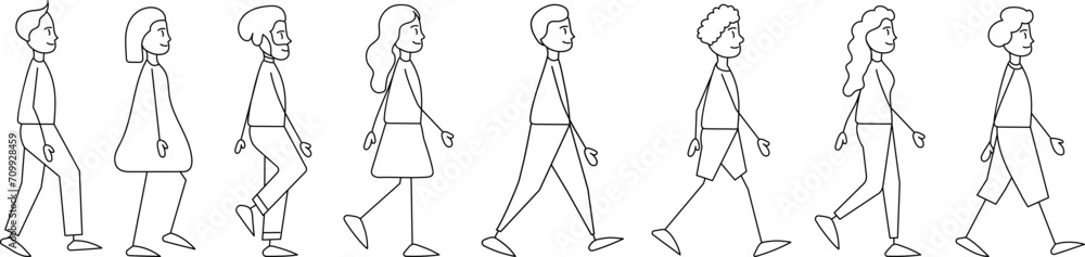 people follow each other, simple figures vector people follow each other, simple figures vector