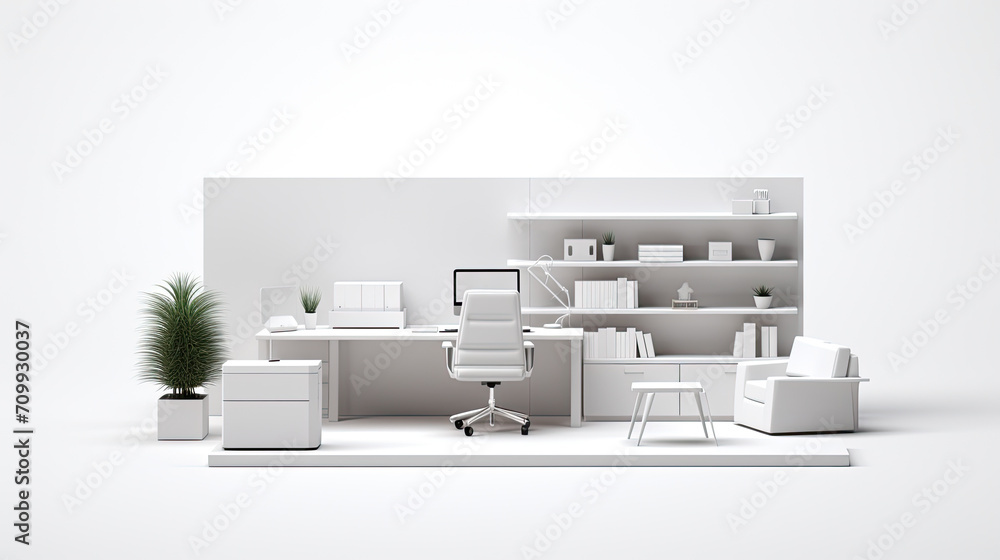 office model with dark background, ai generated office model with dark background, ai generated
