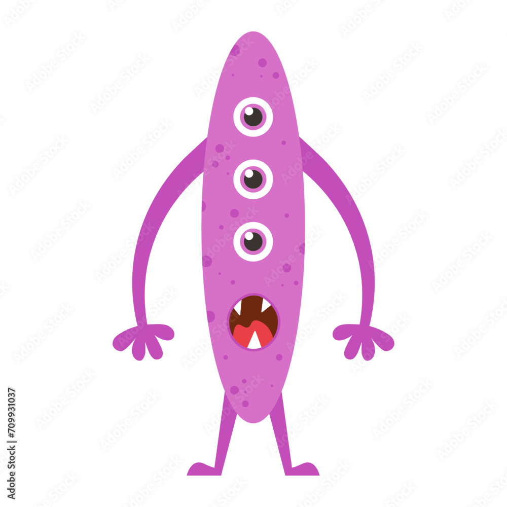 Cute funny monster. Vector illustration.