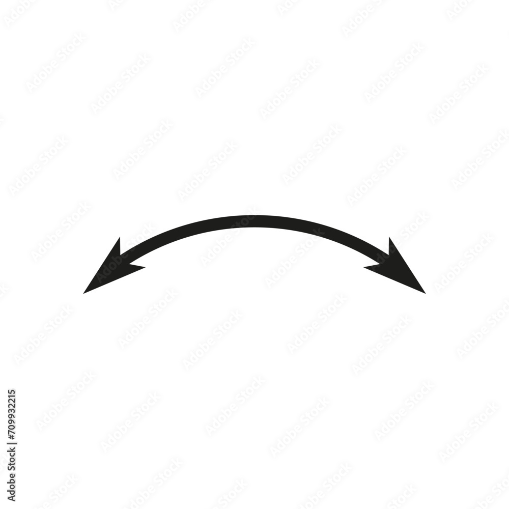 Dual semi circle arrow. Vector illustration. Semicircular curved thin long double ended arrow.
Dual semi circle arrow. Vector illustration. Semicircular curved thin long double ended arrow.