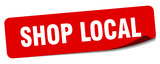 shop local sticker. shop local label