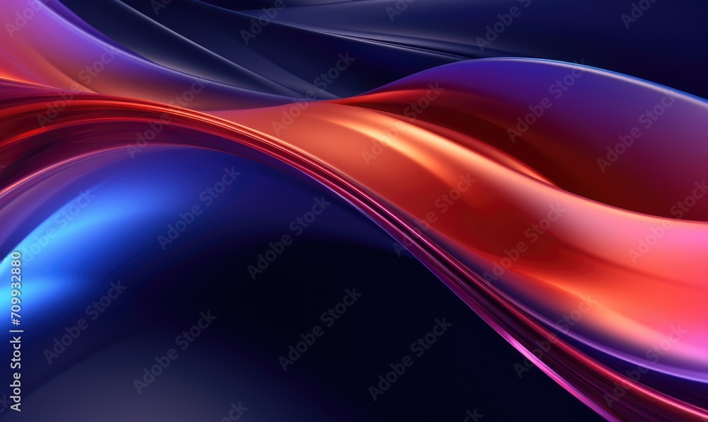 Fototapeta premium abstract background with smooth lines in blue and red colors, wave, wallpaper