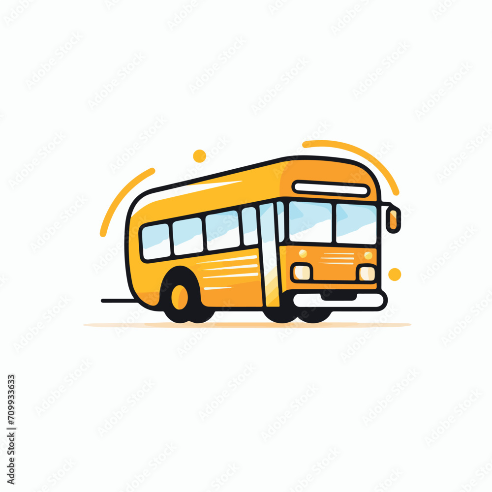 School bus in cartoon, doodle style. Isolated 2d vector illustration in logo, icon, sketch style, Eps 10. AI Generative