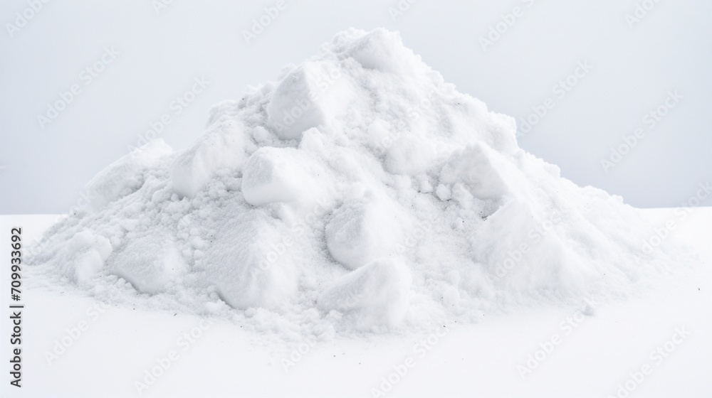 a pile of snow against a white background.
