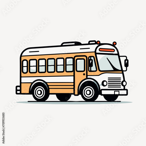 School bus in cartoon, doodle style. Isolated 2d vector illustration in logo, icon, sketch style, Eps 10. AI Generative