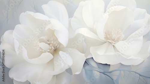 a pristine white surface  each petal a brushstroke of tranquility.