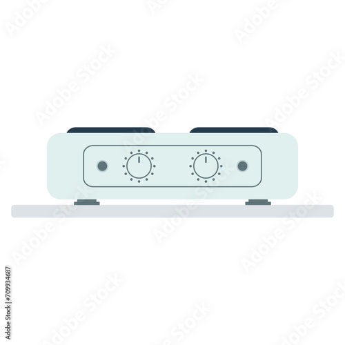 Electric stove icon. Flat style. Vector illustration.