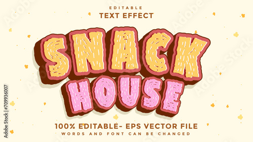 3d Modern Word Snack House Editable Text Effect Design, Effect Saved In Graphic Style