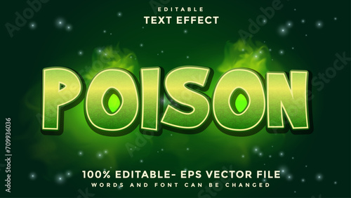 3d Modern Word Poison Editable Text Effect Design, Effect Saved In Graphic Style