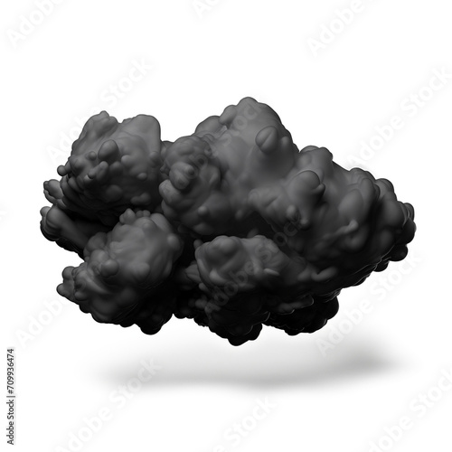 Clipping mask in the form of a cloud, black inside, on a white background, unreal engine style created with Generative Ai