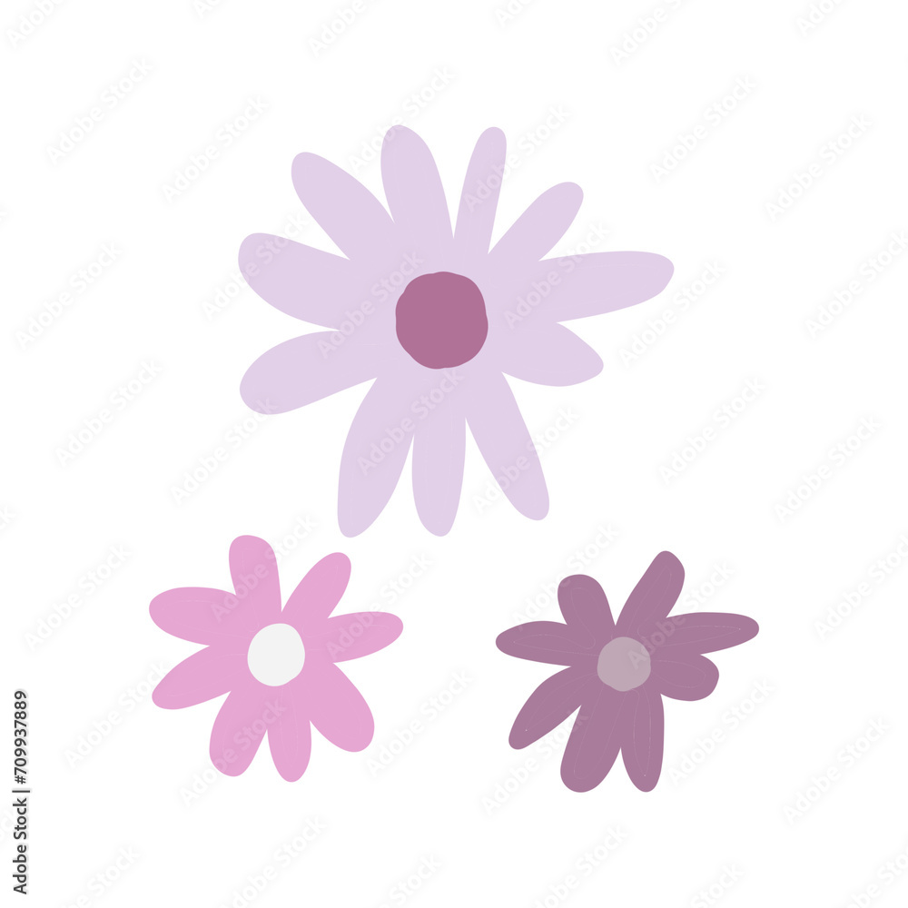 Fototapeta premium colorful floral decoration on white background