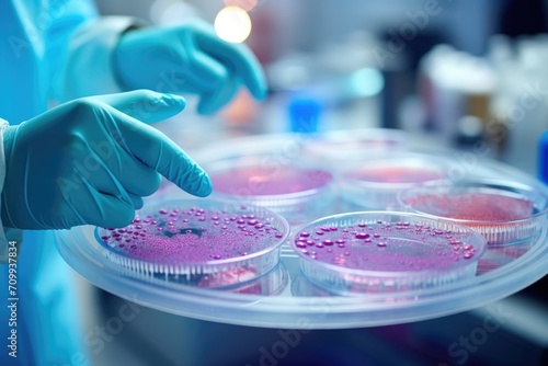 Media plate for studying drug resistance in Escherichia coli. photo