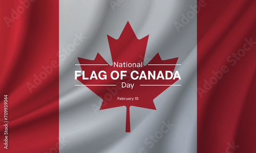 National Flag of Canada Day design a wavy Canadian flag. Vector illustration