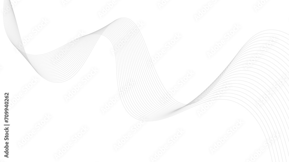 Abstract grey wave lines on transparent background. Technology, data science, geometric border pattern. Isolated on white background. Vector illustration. Abstract grey wave lines on transparent background. Technology, data science, geometric border pattern. Isolated on white background. Vector illustration.